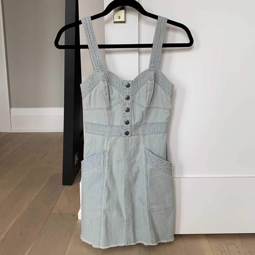 Express Denim Dress, Light blue, Size 0, petite